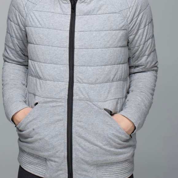 Lululemon The Bomb reversible bomber jacket black gray 6 - Picture 6 of 14